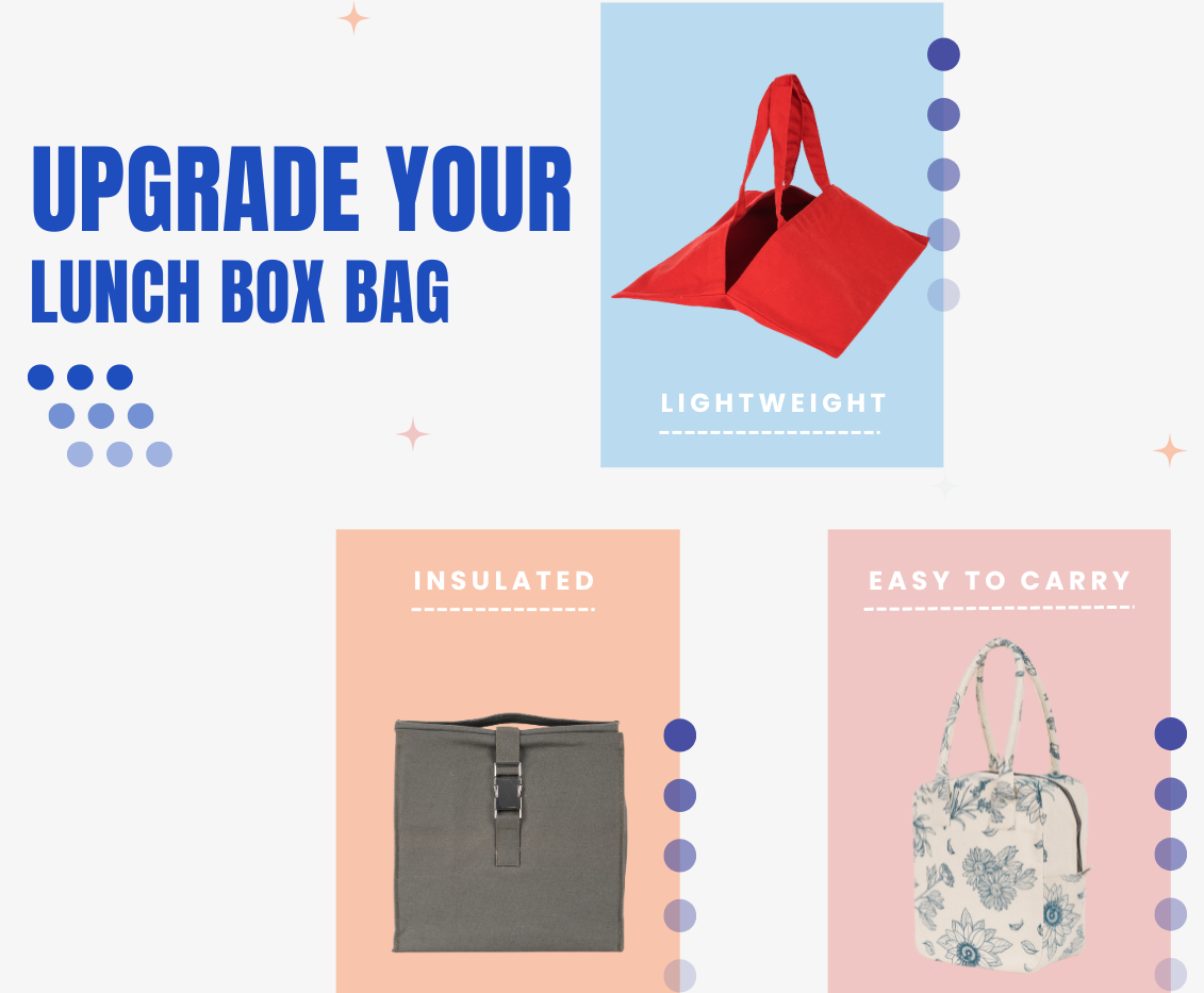 Eco-friendly fabric lunch box bag as a sustainable alternative to plastic
