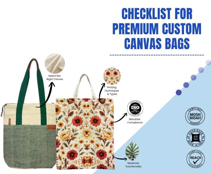 Premium custom printed canvas bags with durable and eco-friendly design